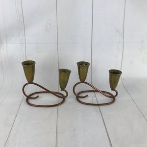Vintage Brass Candle Holders